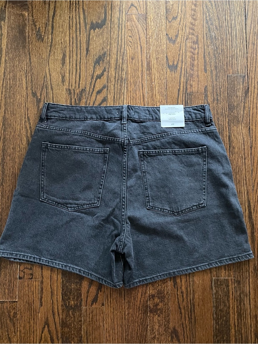 Black High-Rise Denim Women’s Shorts - Picture 2 of 5